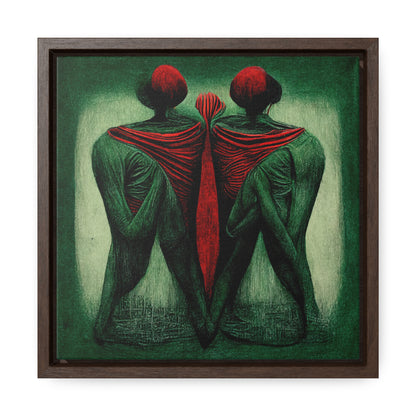 Loneliness Green Red 3, Valentinii, Gallery Canvas Wraps, Square Frame