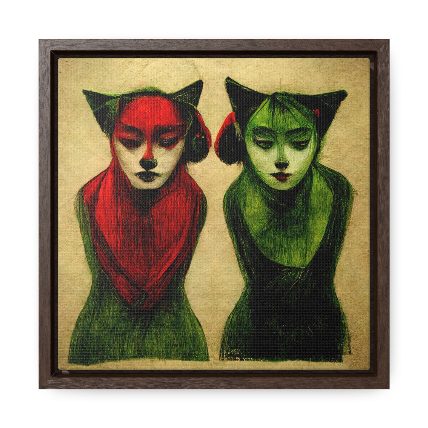 Cat Woman 4, Valentinii, Gallery Canvas Wraps, Square Frame