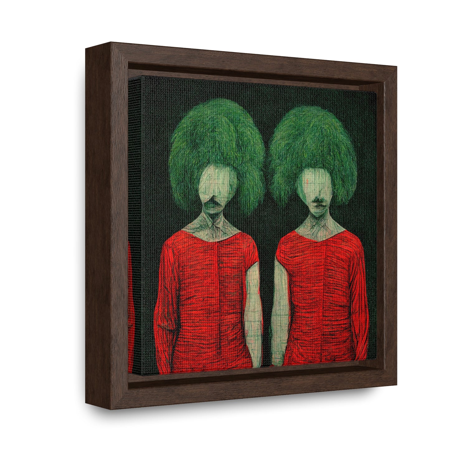 Loneliness Green Red 27, Valentinii, Gallery Canvas Wraps, Square Frame