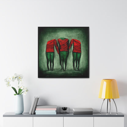 Loneliness Green Red 8, Valentinii, Gallery Canvas Wraps, Square Frame