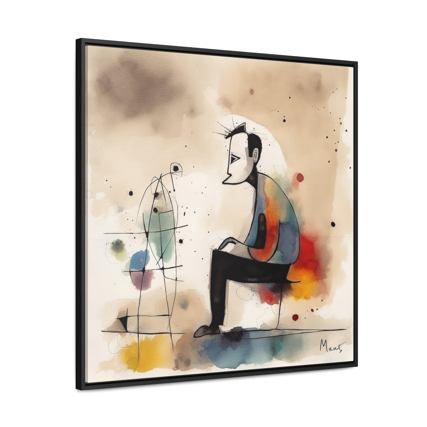 Sad Man 5, Valentinii, Gallery Canvas Wraps, Square Frame