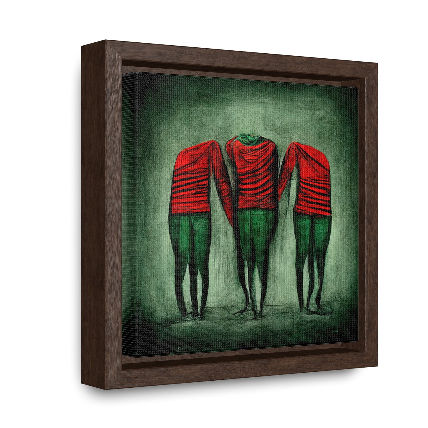 Loneliness Green Red 8, Valentinii, Gallery Canvas Wraps, Square Frame