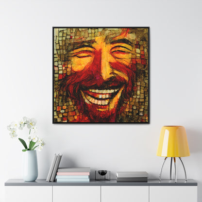 Jesus smiling 4, Valentinii, Gallery Canvas Wraps, Square Frame