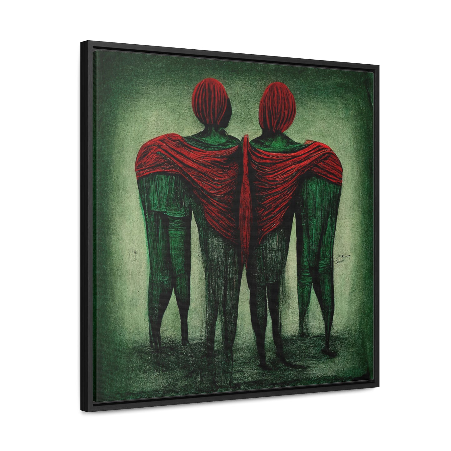 Loneliness Green Red 2, Valentinii, Gallery Canvas Wraps, Square Frame