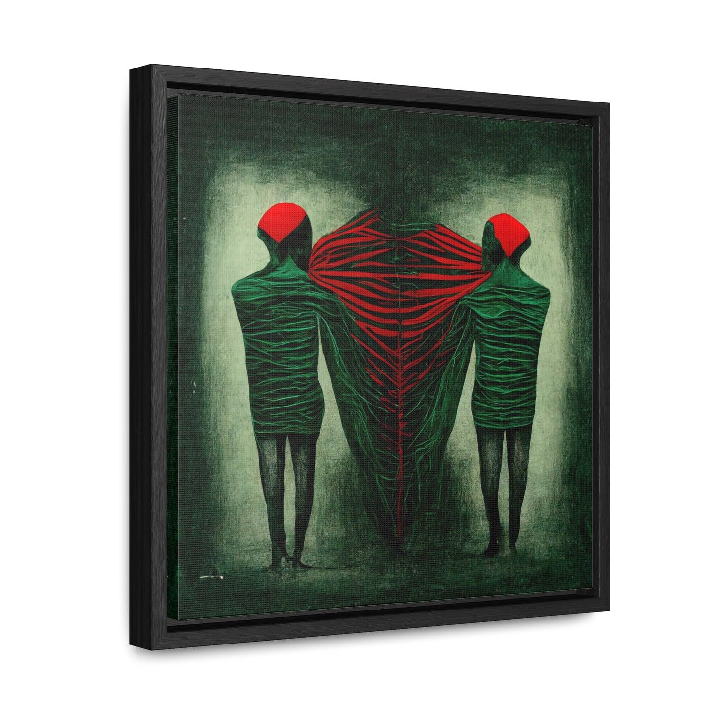 Loneliness Green Red 7, Valentinii, Gallery Canvas Wraps, Square Frame