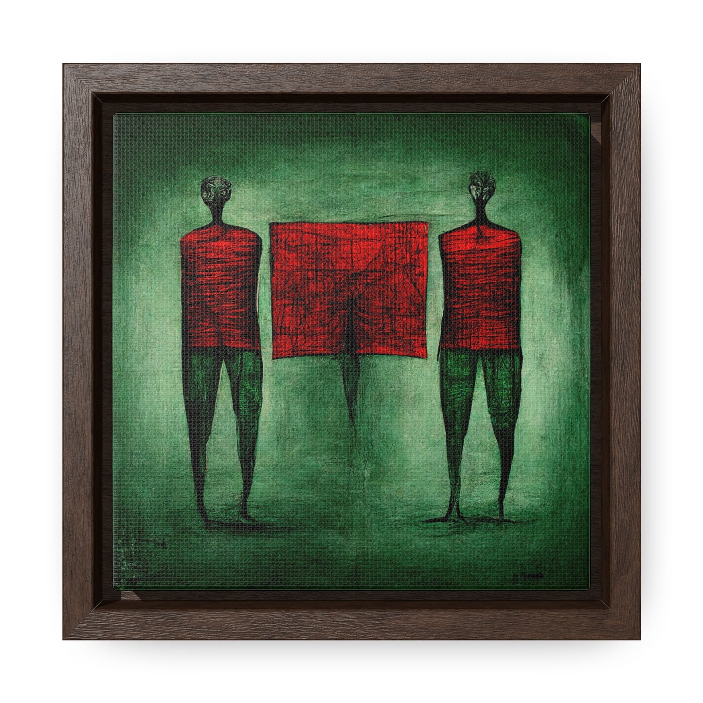 Loneliness Green Red 14, Valentinii, Gallery Canvas Wraps, Square Frame