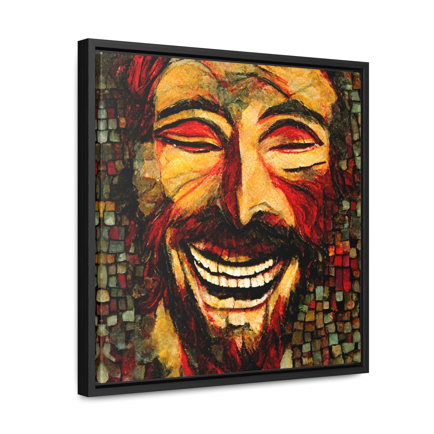 Jesus smiling 3, Valentinii, Gallery Canvas Wraps, Square Frame