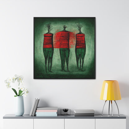 Loneliness Green Red 13, Valentinii, Gallery Canvas Wraps, Square Frame