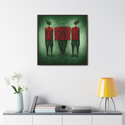 Loneliness Green Red 22, Valentinii, Gallery Canvas Wraps, Square Frame