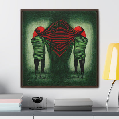 Loneliness Green Red 12, Valentinii, Gallery Canvas Wraps, Square Frame