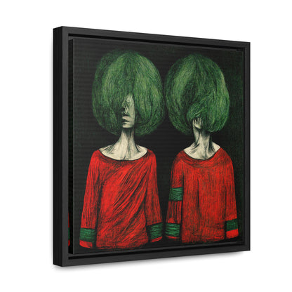 Loneliness Green Red 26, Valentinii, Gallery Canvas Wraps, Square Frame