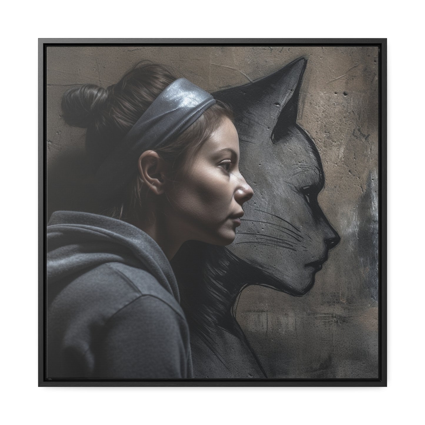 Cat Woman 26, Gallery Canvas Wraps, Square Frame