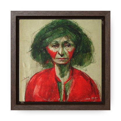 Loneliness Green Red 36, Valentinii, Gallery Canvas Wraps, Square Frame