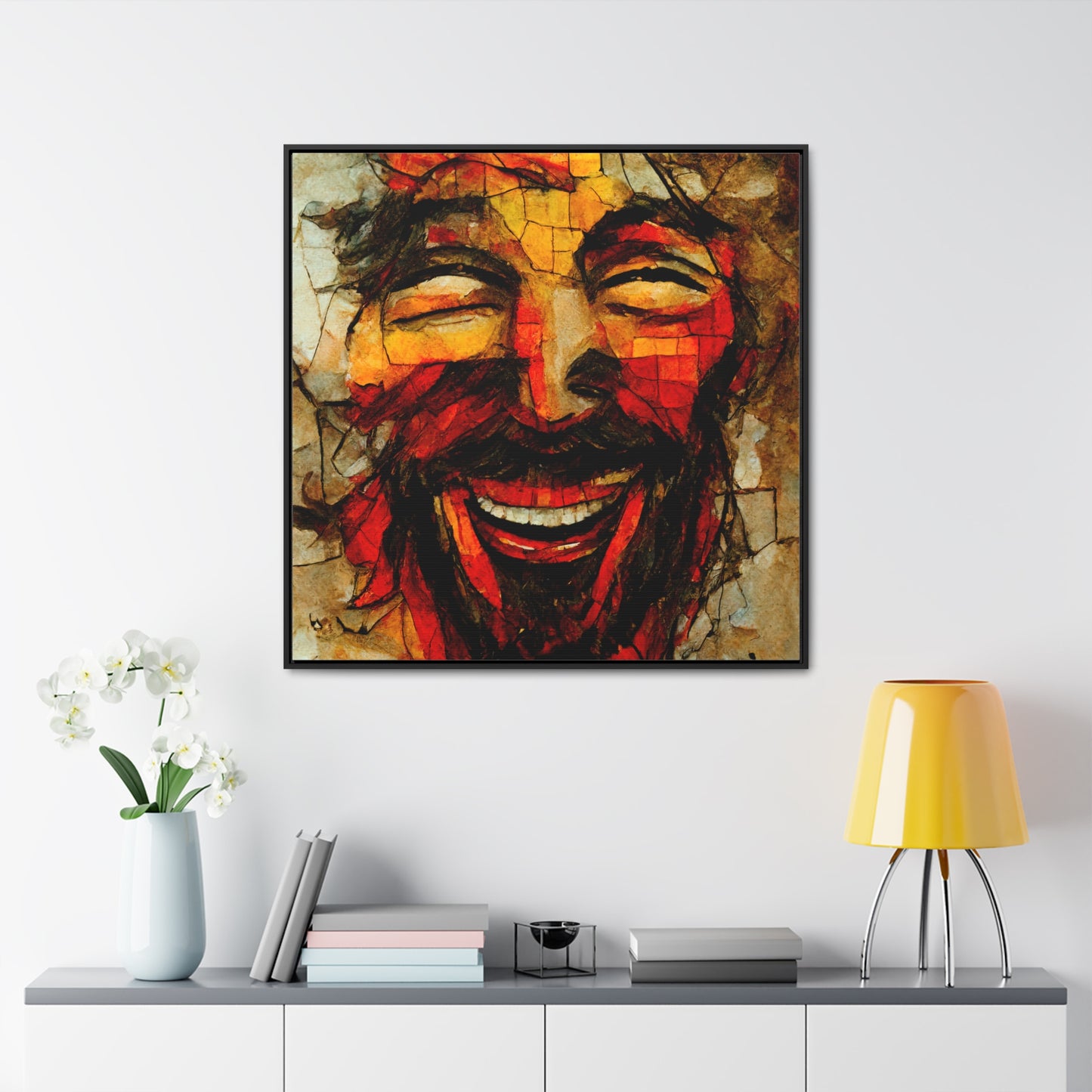 Jesus smiling, Valentinii, Gallery Canvas Wraps, Square Frame