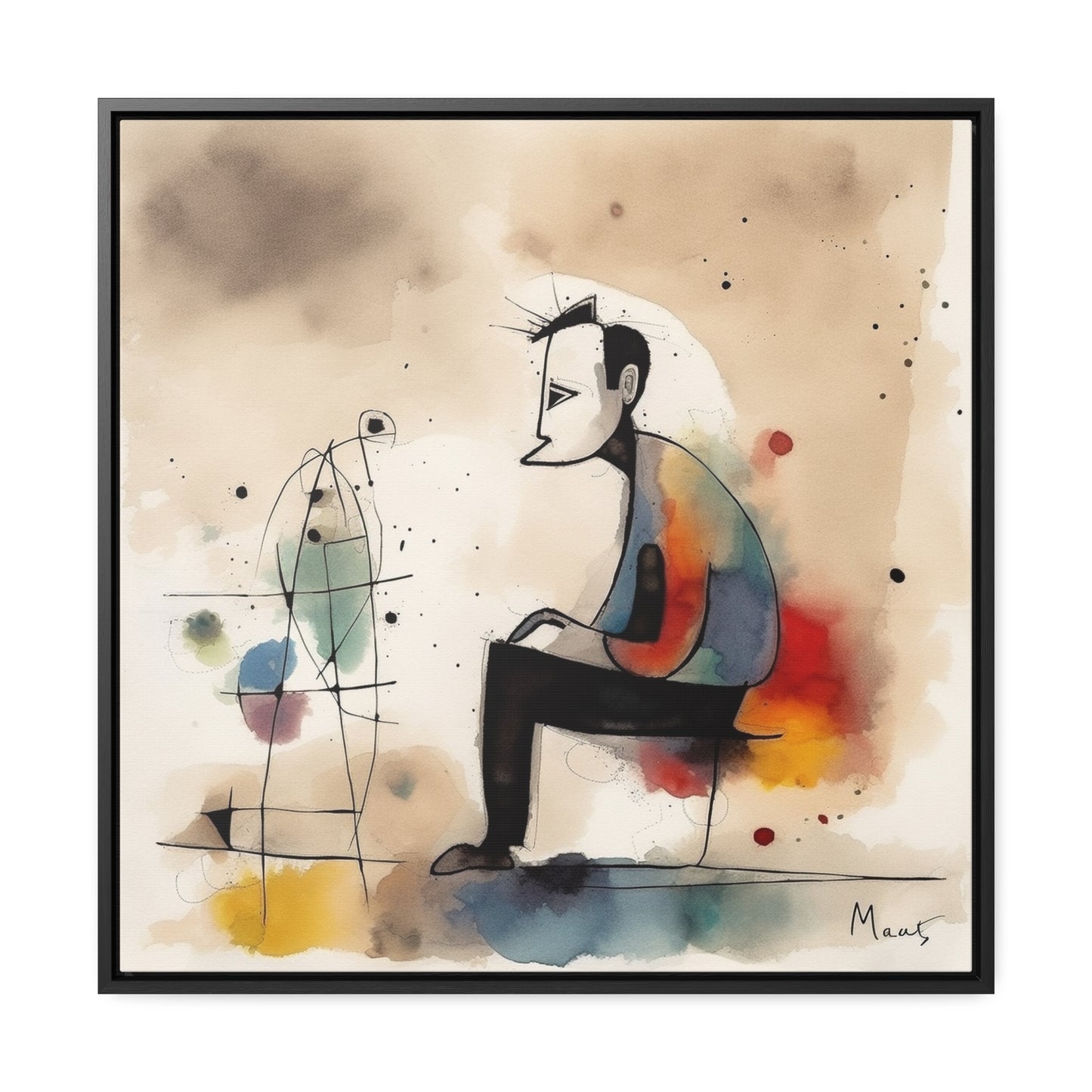 Sad Man 5, Valentinii, Gallery Canvas Wraps, Square Frame