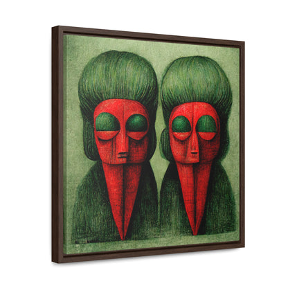 Loneliness Green Red 24, Valentinii, Gallery Canvas Wraps, Square Frame