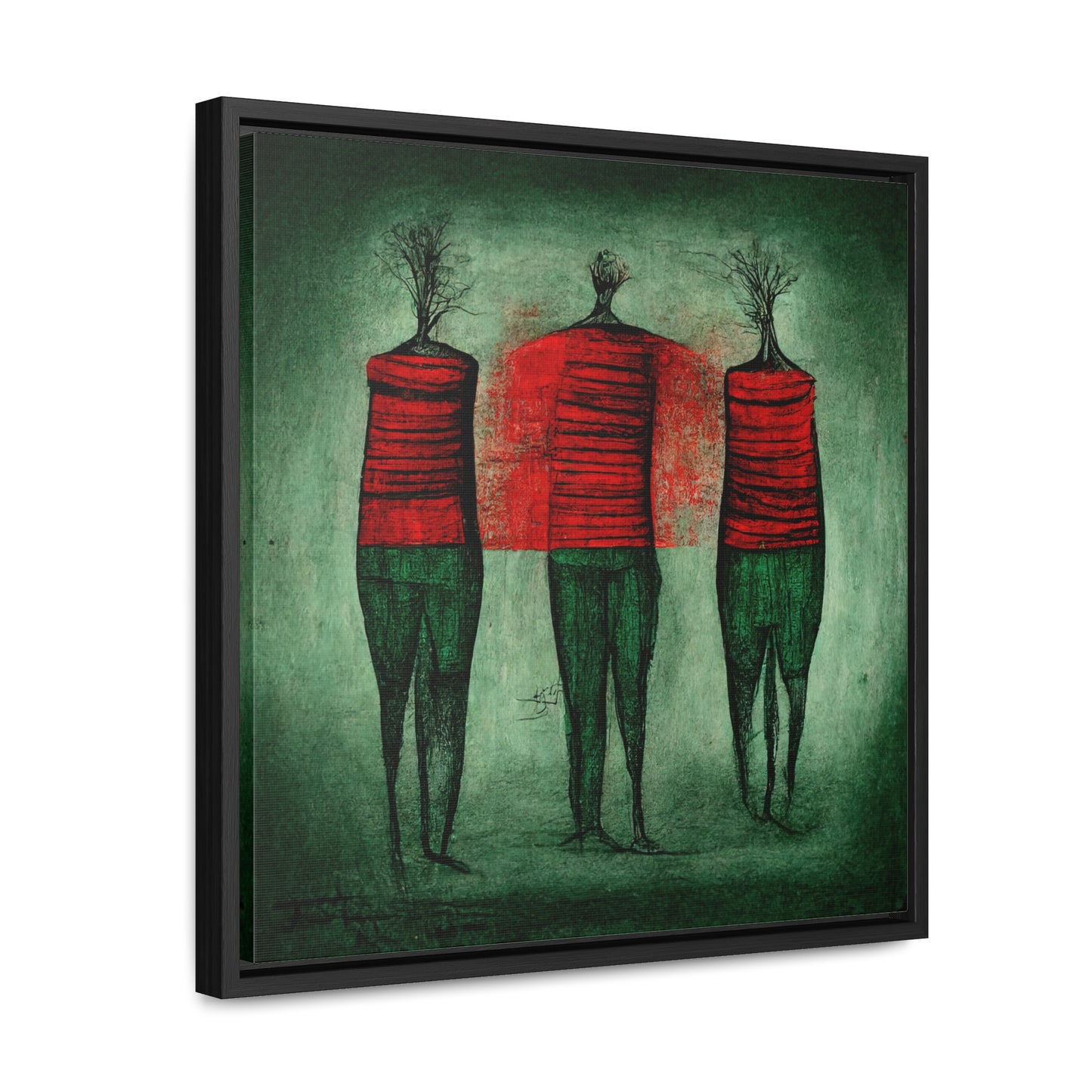 Loneliness Green Red 13, Valentinii, Gallery Canvas Wraps, Square Frame