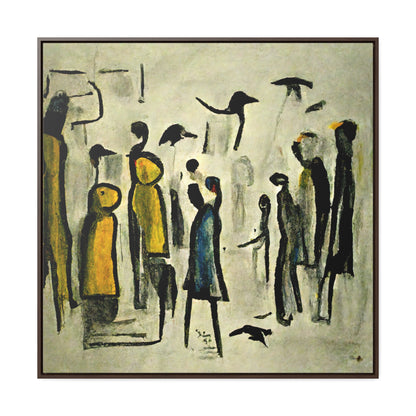 People and Birds 2, Valentinii, Gallery Canvas Wraps, Square Frame