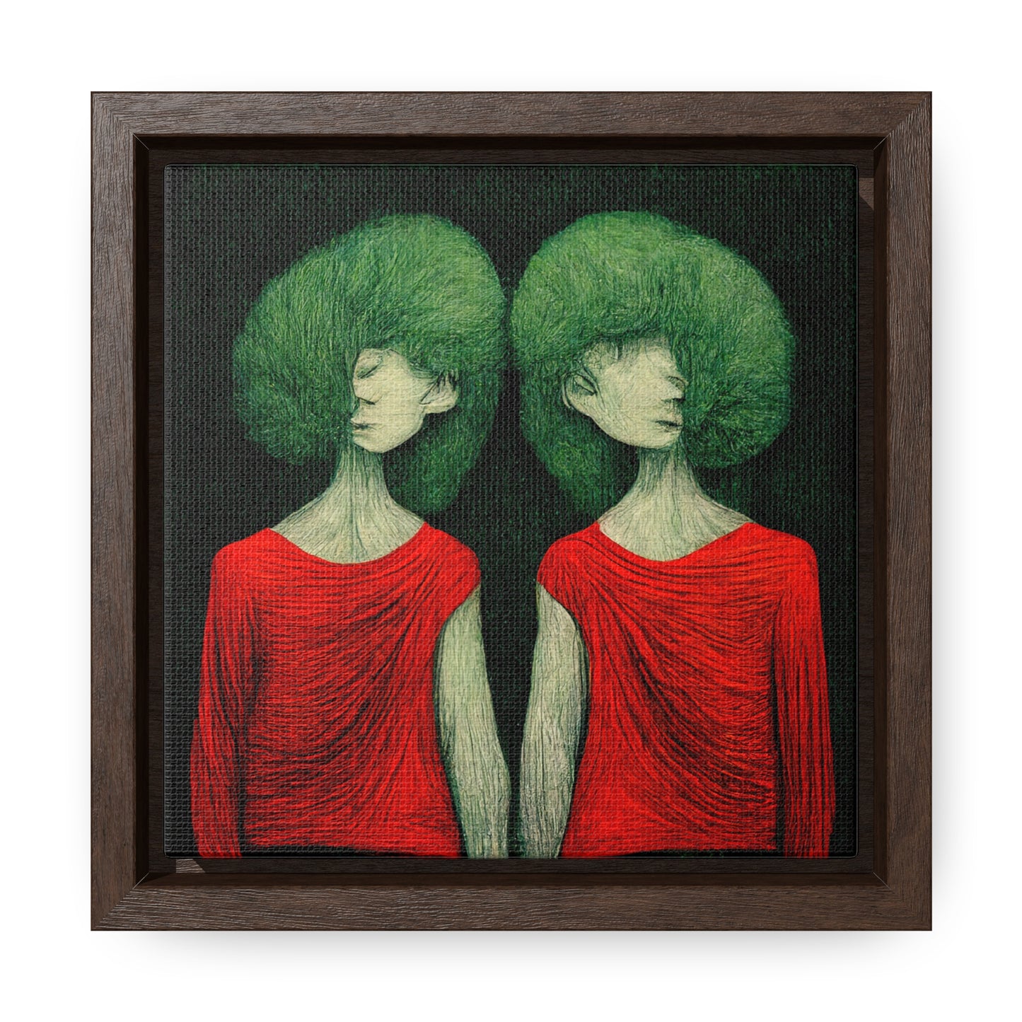 Loneliness Green Red 31, Valentinii, Gallery Canvas Wraps, Square Frame