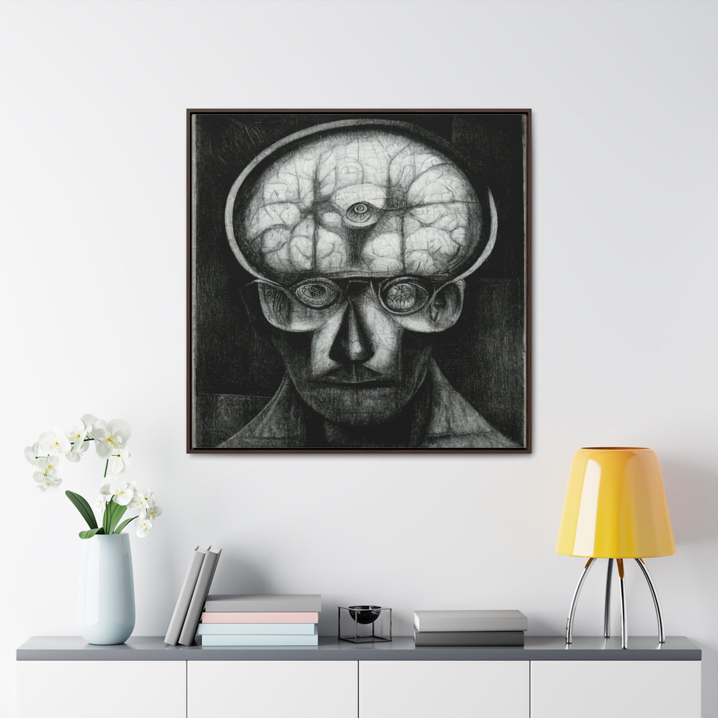 Brain 52, Valentinii, Gallery Canvas Wraps, Square Frame