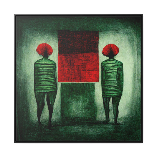 Loneliness Green Red 10, Valentinii, Gallery Canvas Wraps, Square Frame