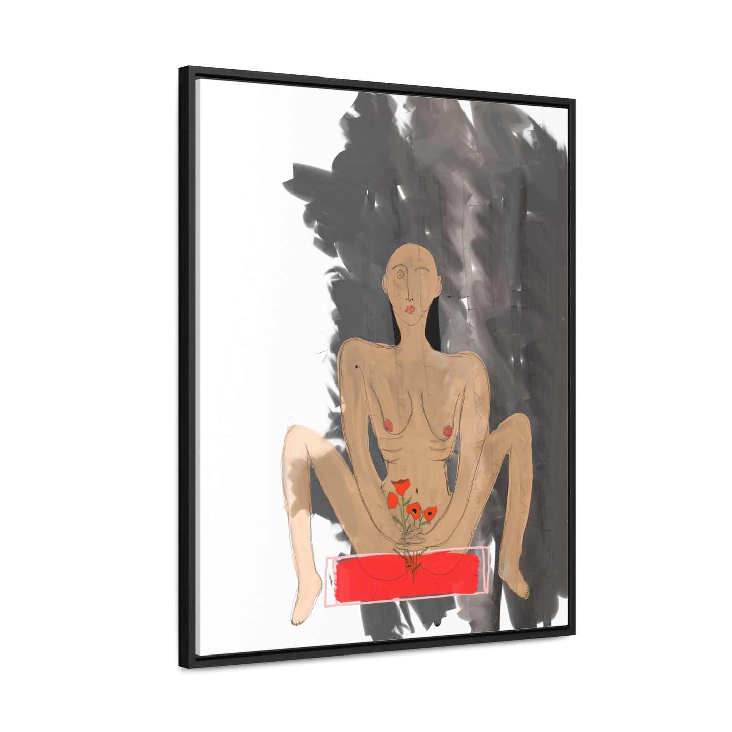 Man with Poppies, Original Eduard Pavel, Gallery Canvas Wraps, Vertical Frame