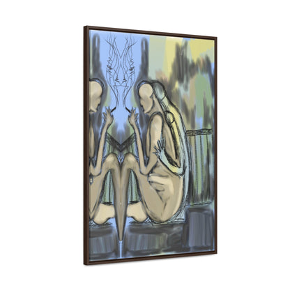 Lovers On The Stairs, Original Eduard Pavel, Gallery Canvas Wraps, Vertical Frame