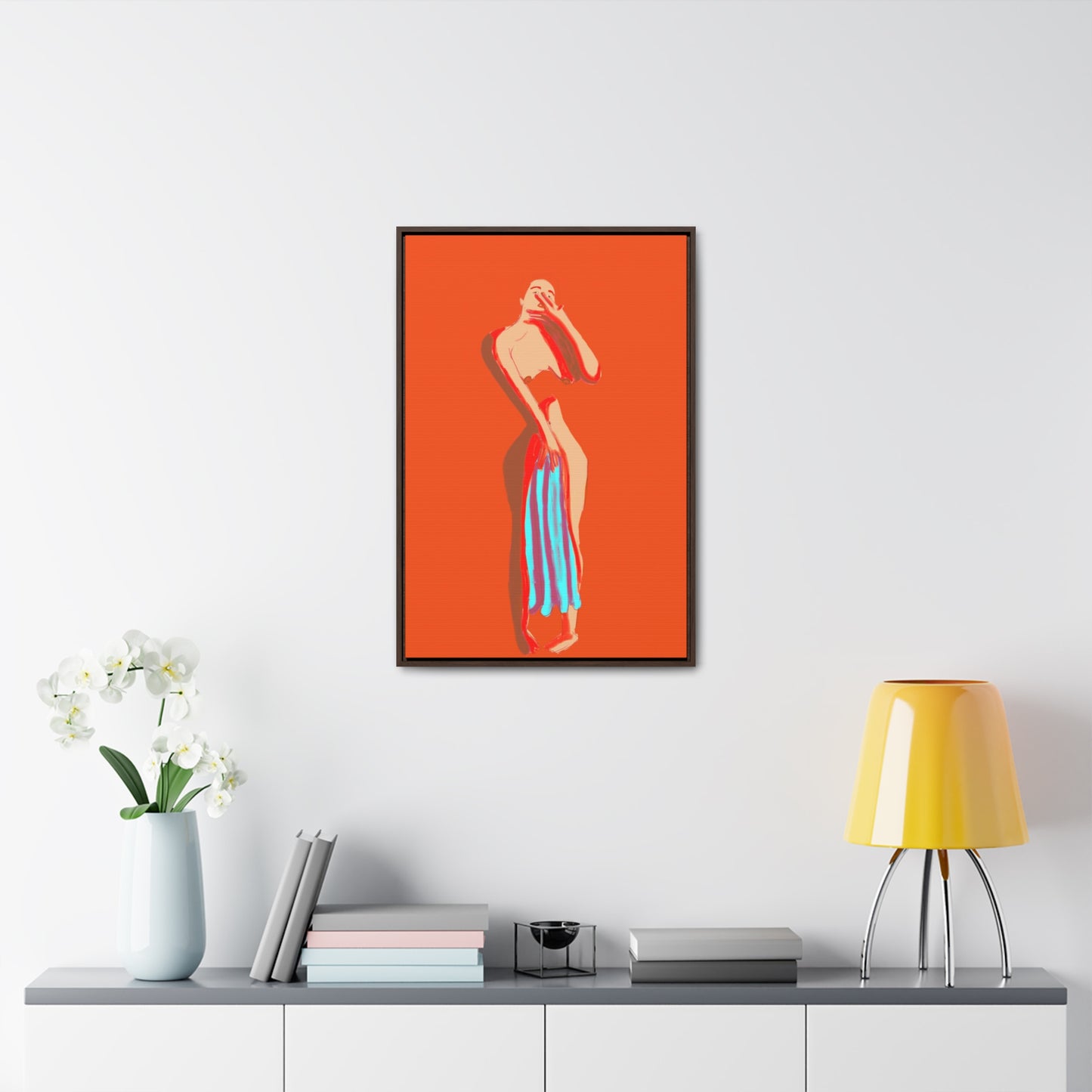 The Orange Towel, Original Eduard Pavel, Gallery Canvas Wraps, Vertical Frame