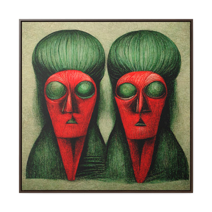 Loneliness Green Red 17, Valentinii, Gallery Canvas Wraps, Square Frame