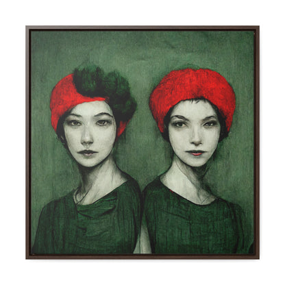 Loneliness Green Red 33, Valentinii, Gallery Canvas Wraps, Square Frame