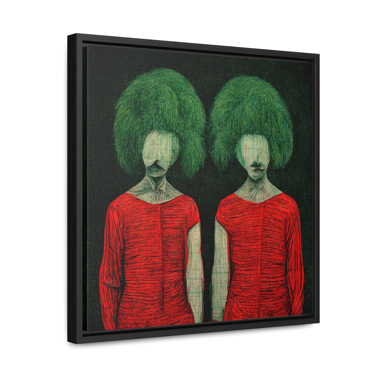 Loneliness Green Red 27, Valentinii, Gallery Canvas Wraps, Square Frame