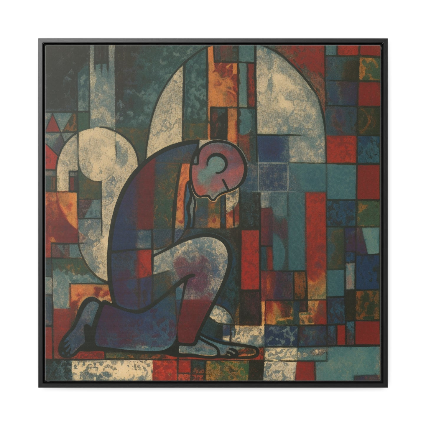 Sad Man 12, Valentinii, Gallery Canvas Wraps, Square Frame