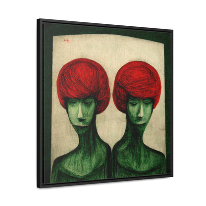 Loneliness Green Red 21, Valentinii, Gallery Canvas Wraps, Square Frame