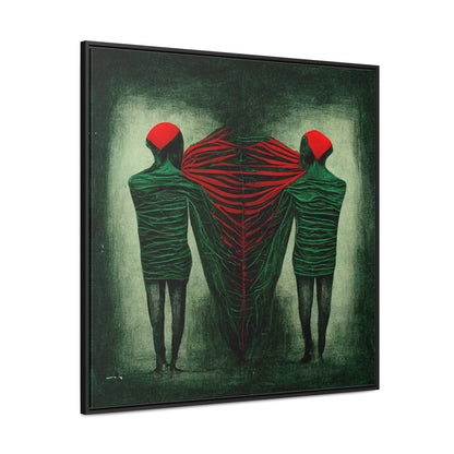 Loneliness Green Red 7, Valentinii, Gallery Canvas Wraps, Square Frame