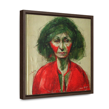 Loneliness Green Red 36, Valentinii, Gallery Canvas Wraps, Square Frame