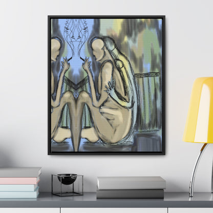 Lovers On The Stairs, Original Eduard Pavel, Gallery Canvas Wraps, Vertical Frame