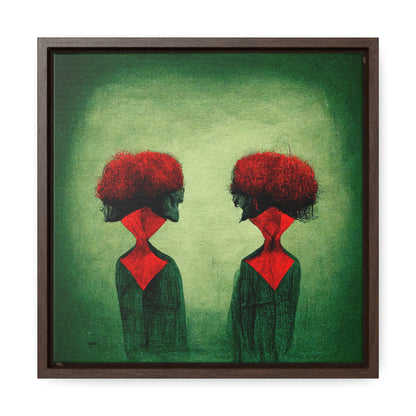 Loneliness Green Red 29, Valentinii, Gallery Canvas Wraps, Square Frame