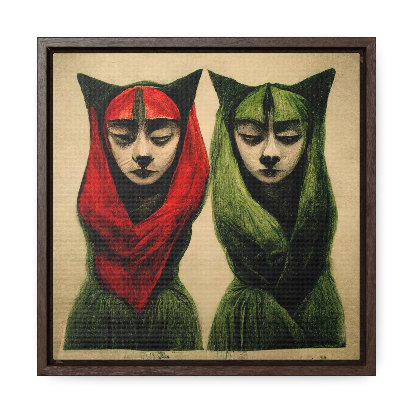 Cat Woman 5, Valentinii, Gallery Canvas Wraps, Square Frame