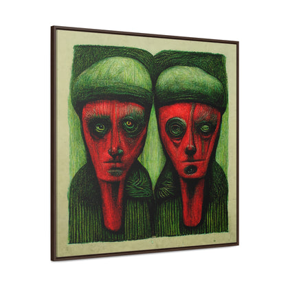 Loneliness Green Red 9, Valentinii, Gallery Canvas Wraps, Square Frame