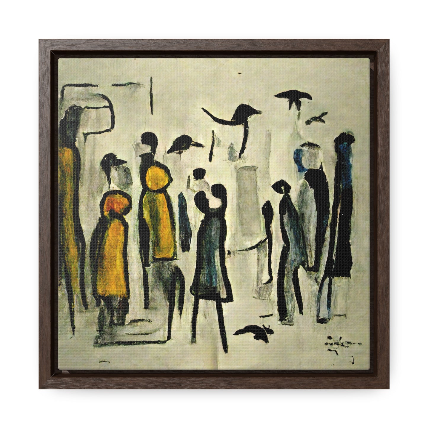 People and Birds 3, Valentinii, Gallery Canvas Wraps, Square Frame