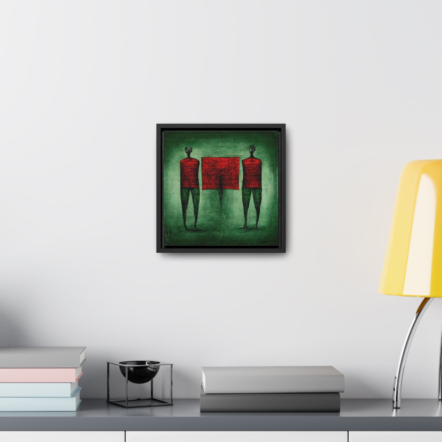 Loneliness Green Red 14, Valentinii, Gallery Canvas Wraps, Square Frame