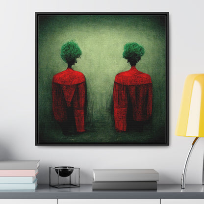 Loneliness Green Red 28, Valentinii, Gallery Canvas Wraps, Square Frame