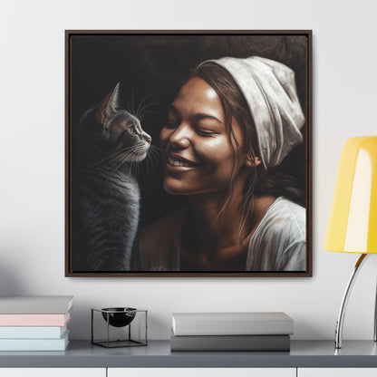 Cat Woman 29, Gallery Canvas Wraps, Square Frame