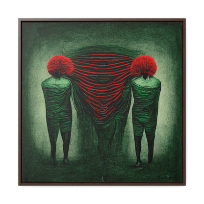 Loneliness Green Red 4, Valentinii, Gallery Canvas Wraps, Square Frame