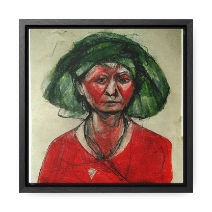 Loneliness Green Red 39, Valentinii, Gallery Canvas Wraps, Square Frame