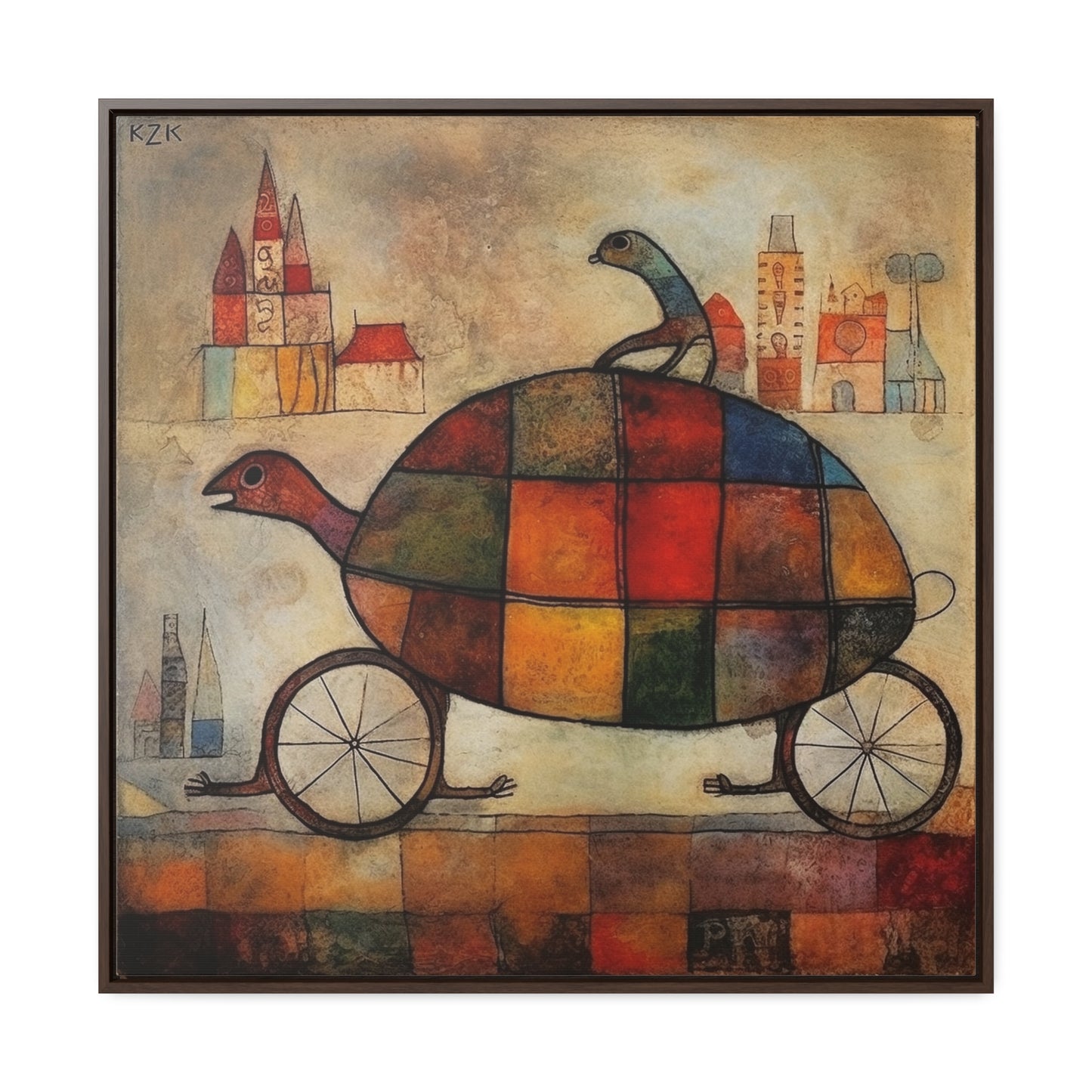 Turtle 2, Gallery Canvas Wraps, Square Frame