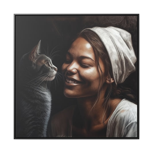 Cat Woman 29, Gallery Canvas Wraps, Square Frame