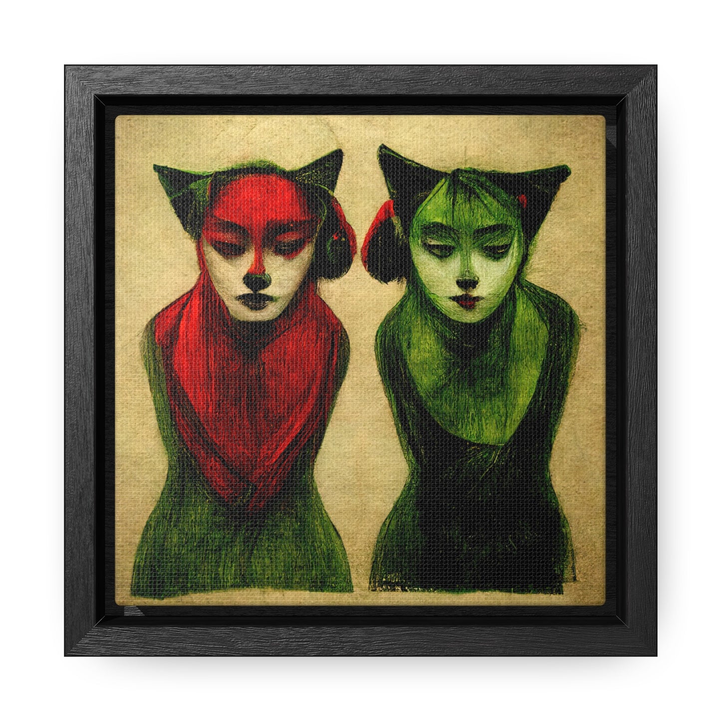 Cat Woman 4, Valentinii, Gallery Canvas Wraps, Square Frame