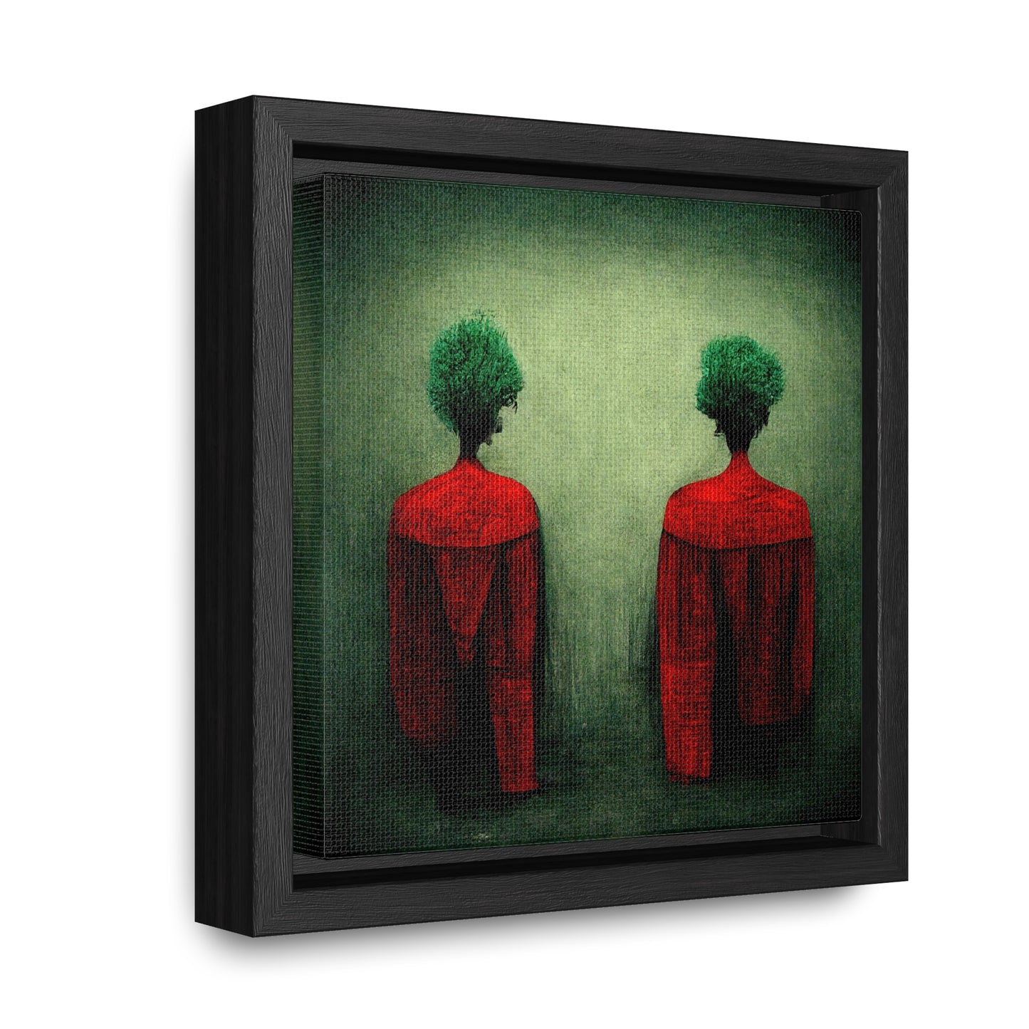 Loneliness Green Red 28, Valentinii, Gallery Canvas Wraps, Square Frame