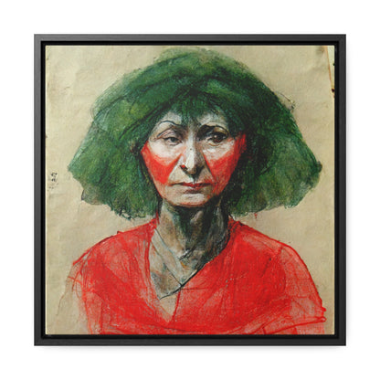 Loneliness Green Red 34, Valentinii, Gallery Canvas Wraps, Square Frame